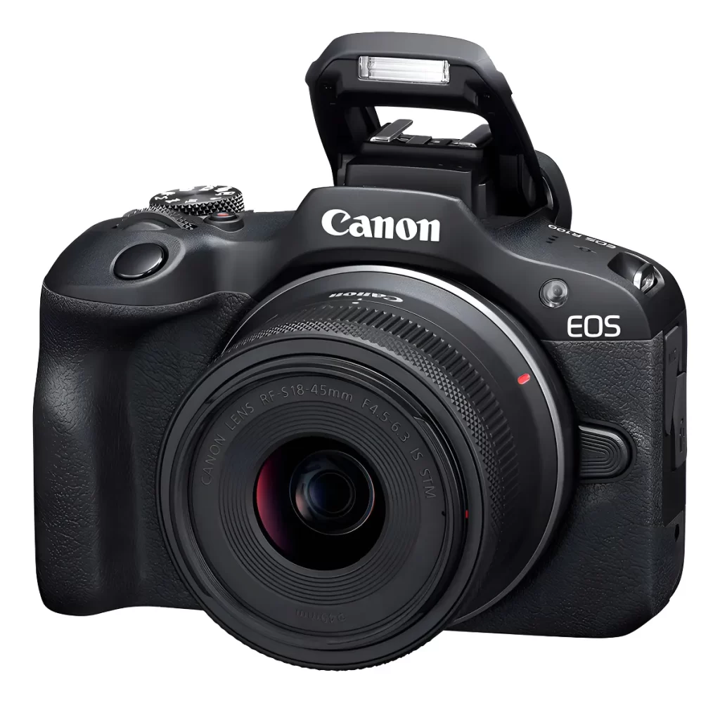 Câmera Canon Eos R100 Mirrorless 4k Com Lente Rf-s 18-45mm Cor Preto